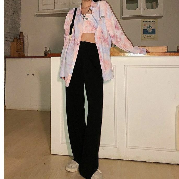 Áo Sơ Mi Tay Dài Nhuộm Màu Phong Cách Hong Kong Cổ Điển Thời Trang Cho Nữ