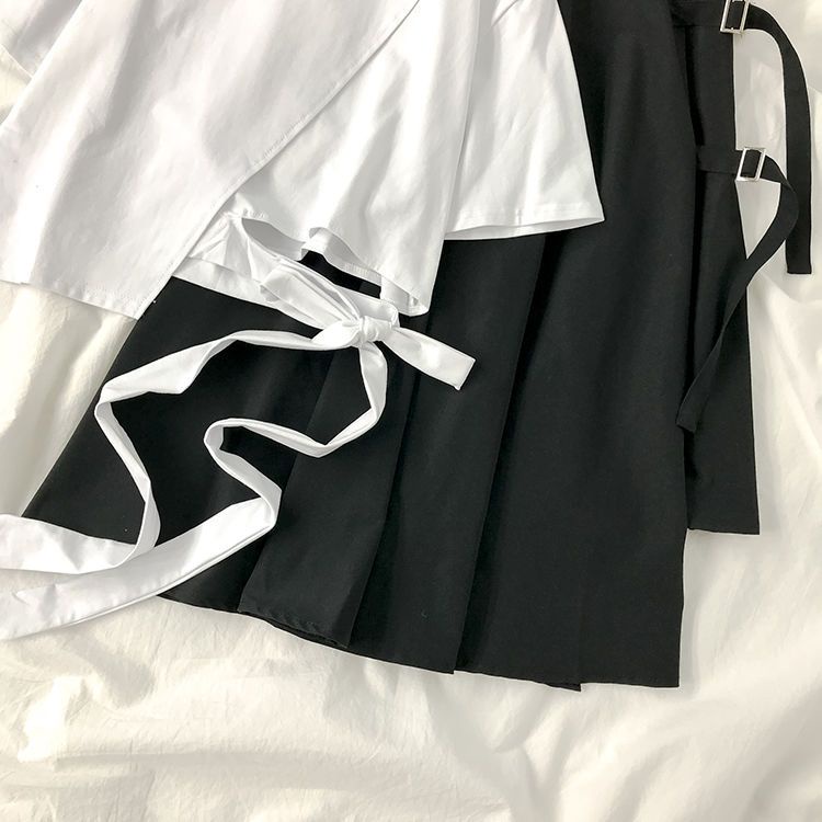 Set Áo Thun Ngắn Tay Cột Dây + Quần Lửng Phong Cách Hàn Quốc Thời Trang Mùa Hè Hàng Mới Dành Cho Nữ