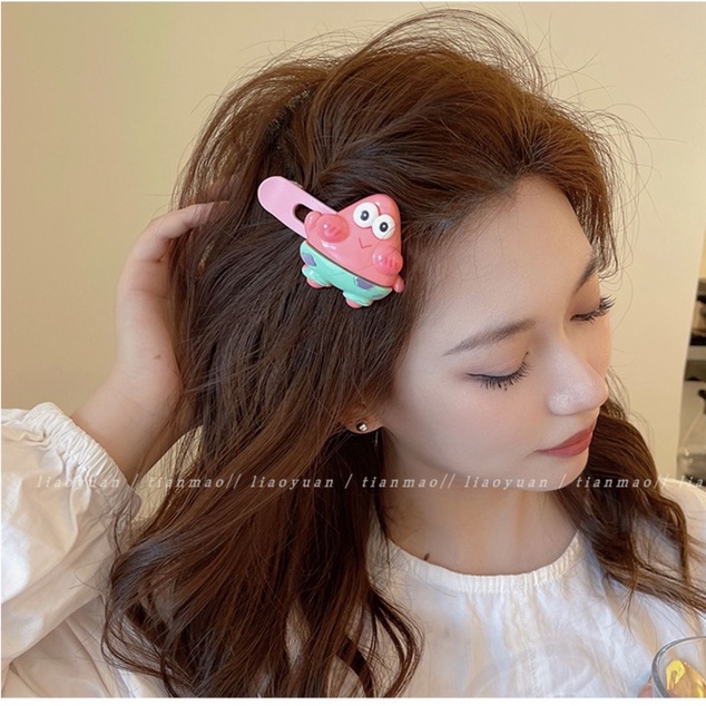 Kẹp Tóc Nữ Hình SpongeBob Phong Cách Hàn Quốc Nhật Bản Dễ Thương Mới