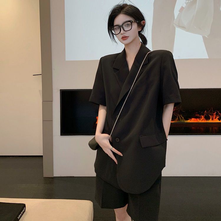 Hàng Mới Về ~ Set Áo Khoác Vest Tay Ngắn Dáng Rộng Mỏng Nhẹ Phù Hợp Với Mọi Phong Cách