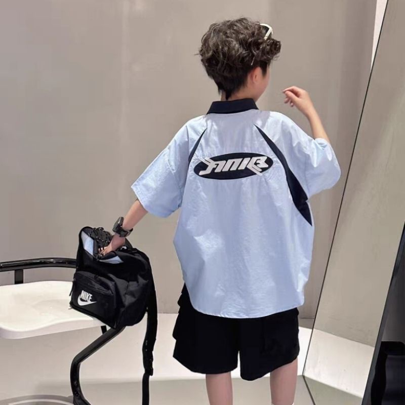 Hàng Mới Về Áo Sơ Mi Ngắn Tay Phong Cách Preppy Mẫu Mới 2023 Thời Trang Cho Bé Trai