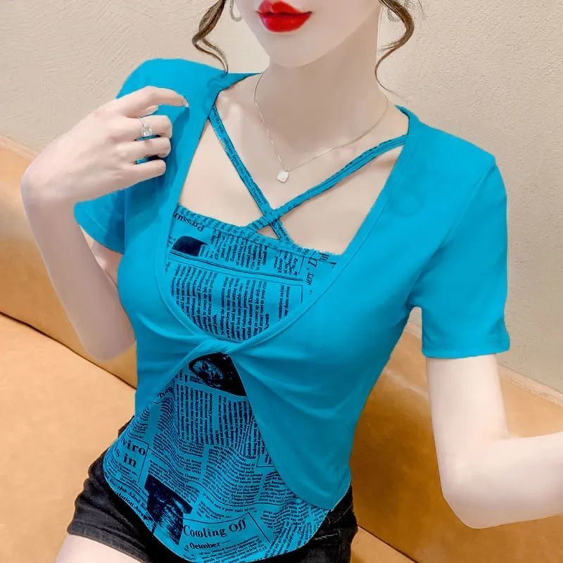 Áo Thun Tay Ngắn In Họa Tiết Gia Vị Thời Trang 2023 Xia Chunyu