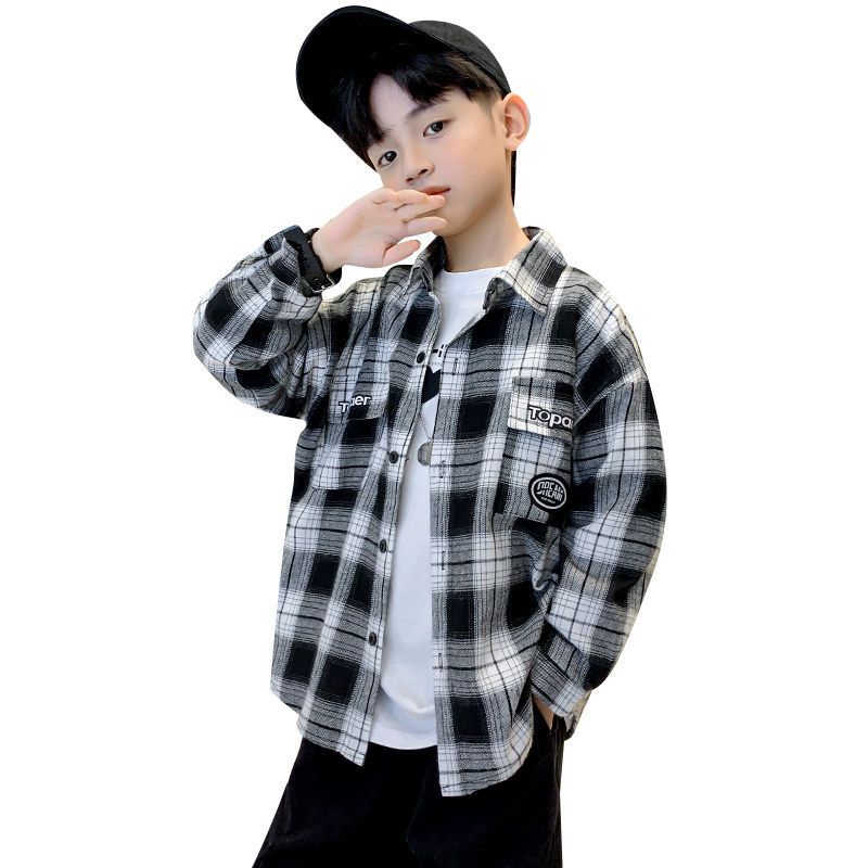 Hàng Mới Về Mới Áo Sơ Mi Tay Dài Họa Tiết Kẻ Sọc Thời Trang 2023 Dành Cho Bé Trai