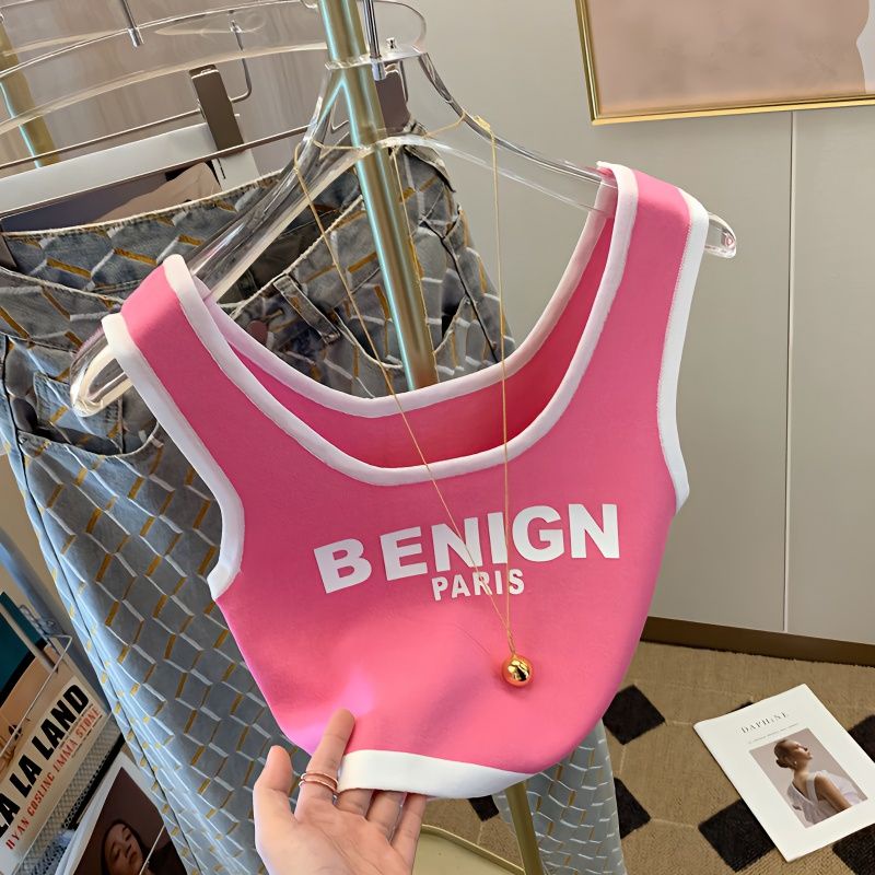 Áo Hai Dây Ngắn Mỏng Vừa Vặn Mùa Hè In Chữ Thời Trang Mới Cho Búp Bê Barbie 100kg