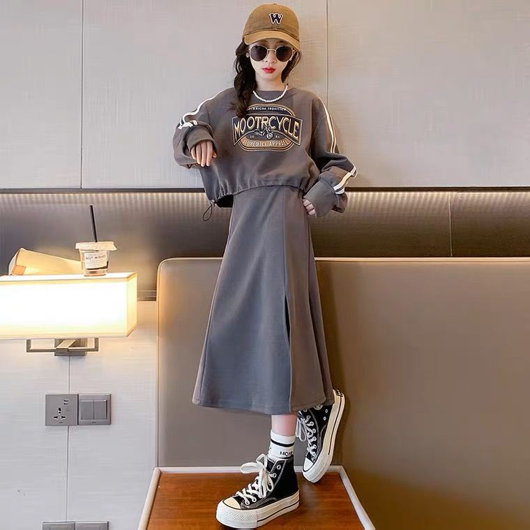 Set Áo Váy Xuân Thu 2023 Phong Cách Mới Cho Bé Gái