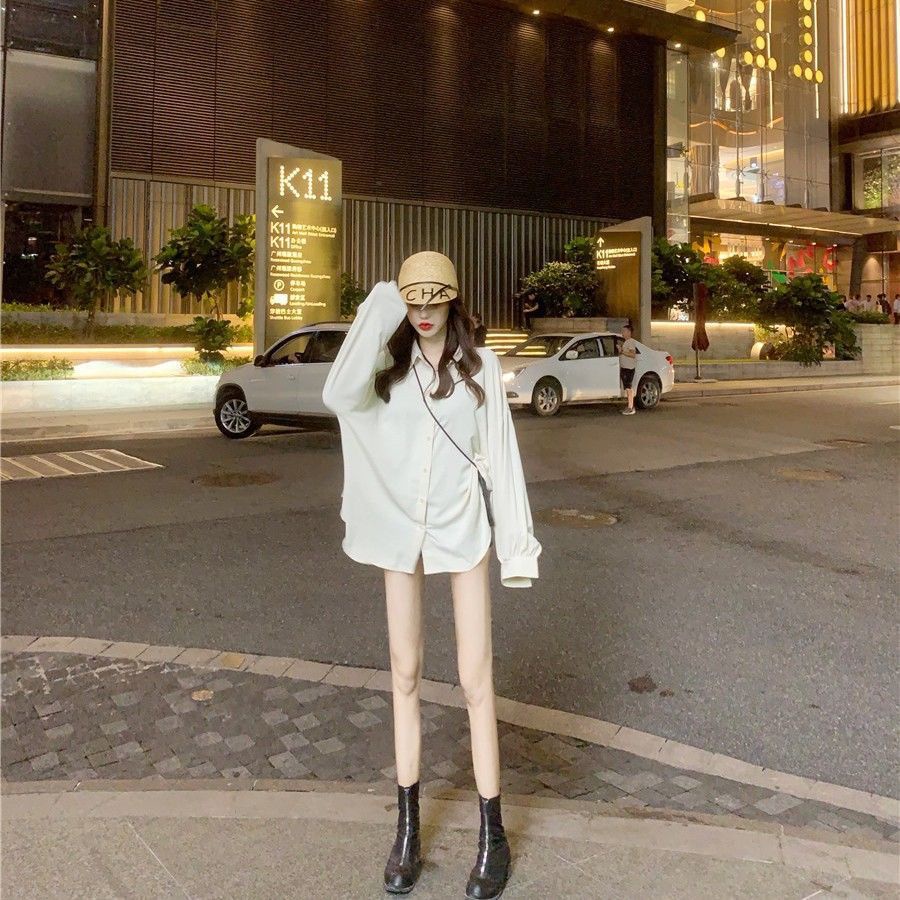 Áo Sơ Mi Tay Dài Dáng Rộng Phong Cách Hàn Quốc Thời Trang Mùa Thu 2020 Cho Nữ