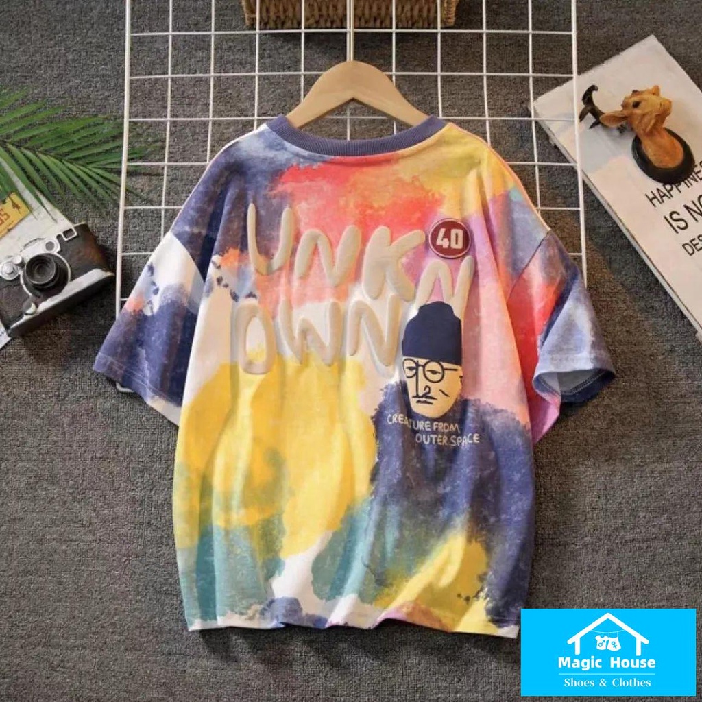 Áo Thun Cotton Ngắn Tay Màu Tương Phản Thời Trang Mùa Hè 2023 Cho Bé