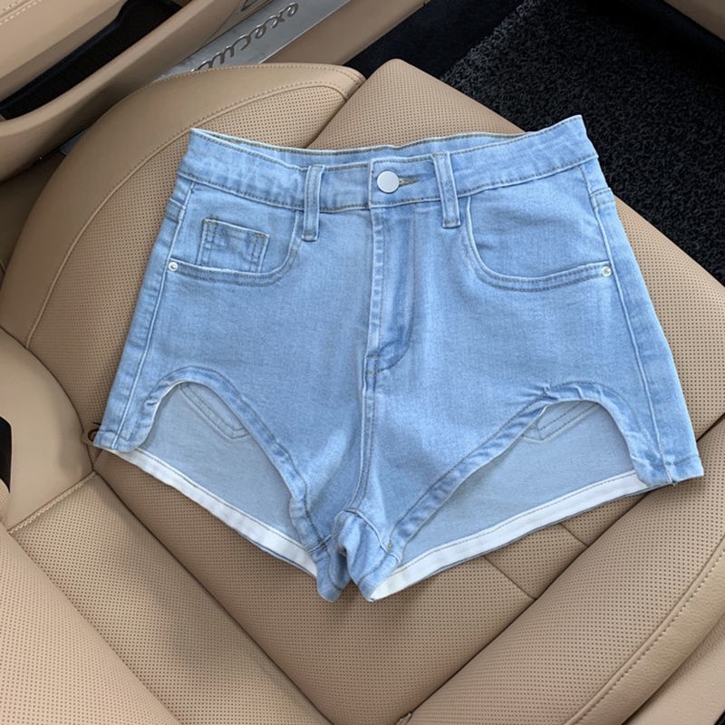 Quần Short Jean Dáng Chữ a Lưng Cao Thời Trang Mùa Hè Cho Nữ