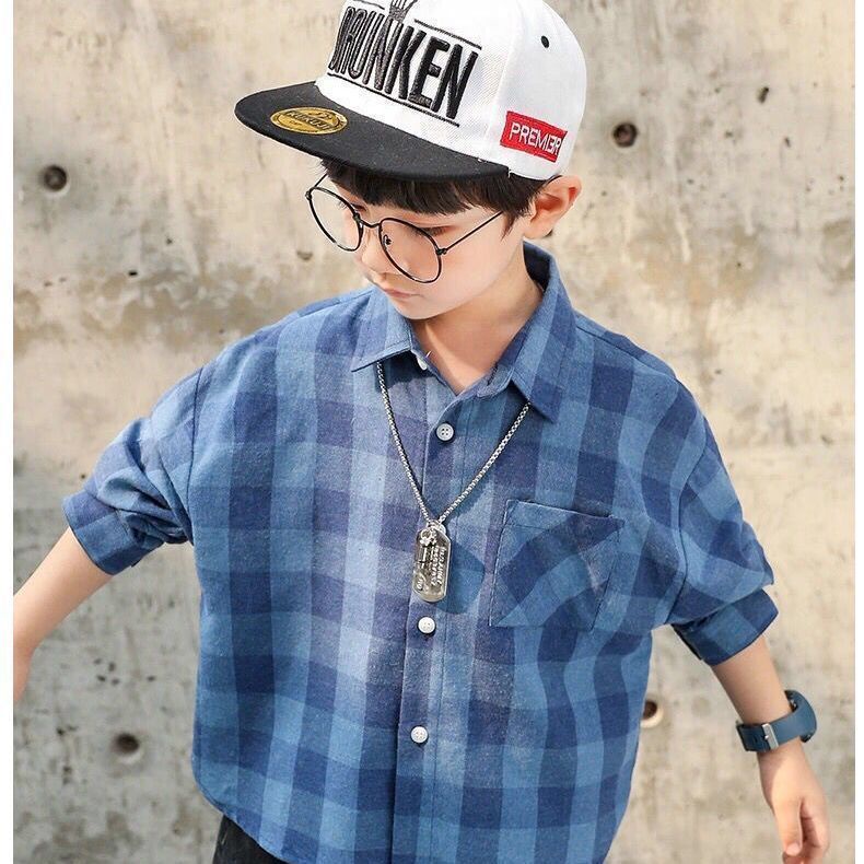 Hàng Mới Về Áo Sơ Mi Tay Dài Họa Tiết Kẻ Sọc Thời Trang 2023 Dành Cho Bé Trai