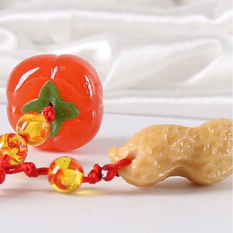 Dây Treo Điện Thoại / Móc Khóa Hình Hạt Đậu Phộng Persimmon Đẹp Mắt