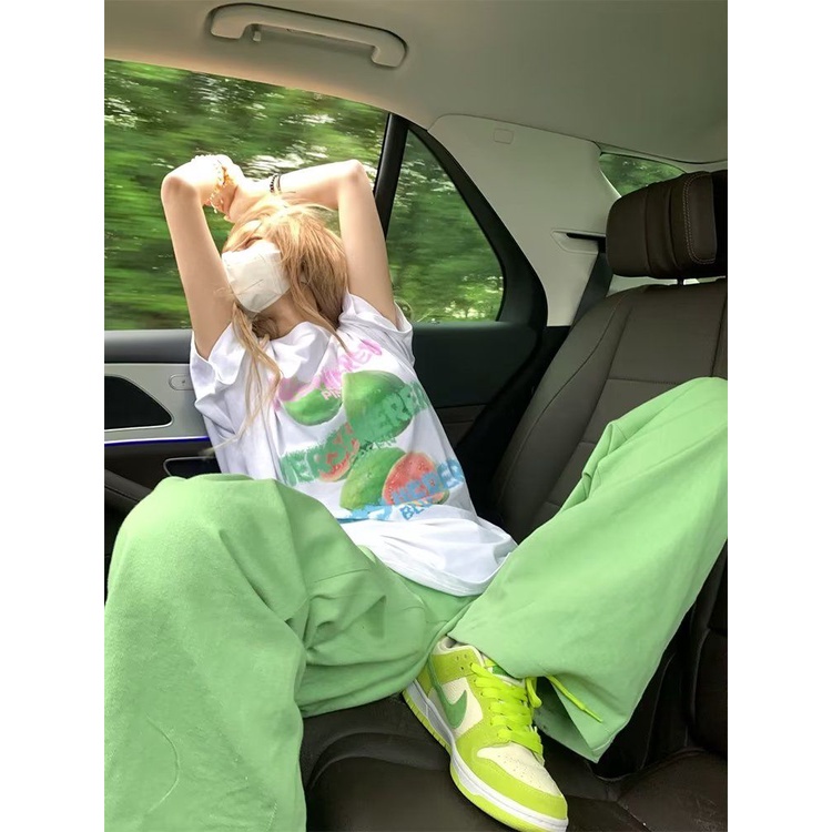 Áo Thun Tay Ngắn Dáng Rộng In Chữ Màu Sắc Ngọt Ngào Thời Trang Mùa Hè Cho Nam Và Nữ