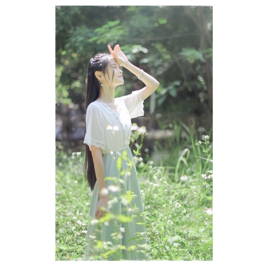 Đầm Nữ Tiểu Thư Tay Bồng, Váy công chúa xoè xếp li ( Có bigsize) V998