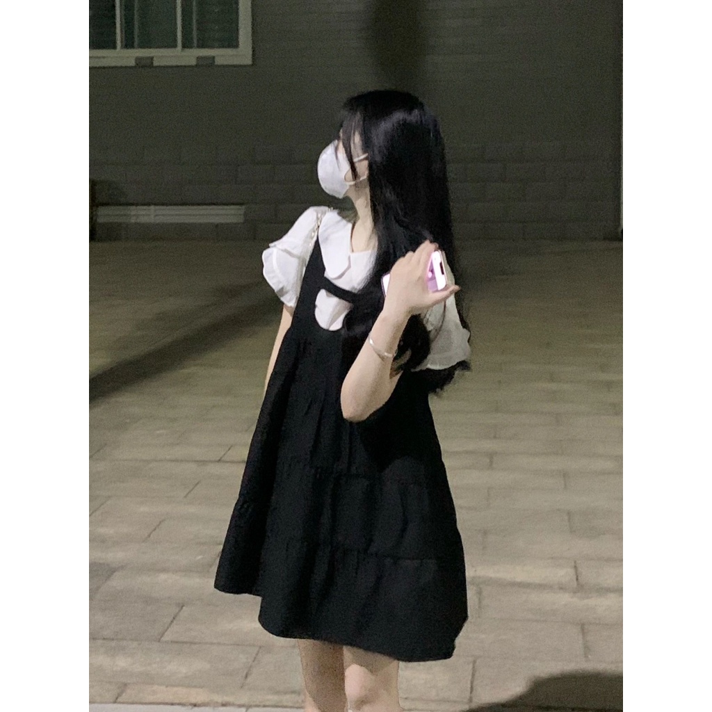 Đầm Hai Dây Giả Hai Mảnh Kiểu Búp Bê Dễ Thương Ngọt Ngào Thời Trang Mùa Hè