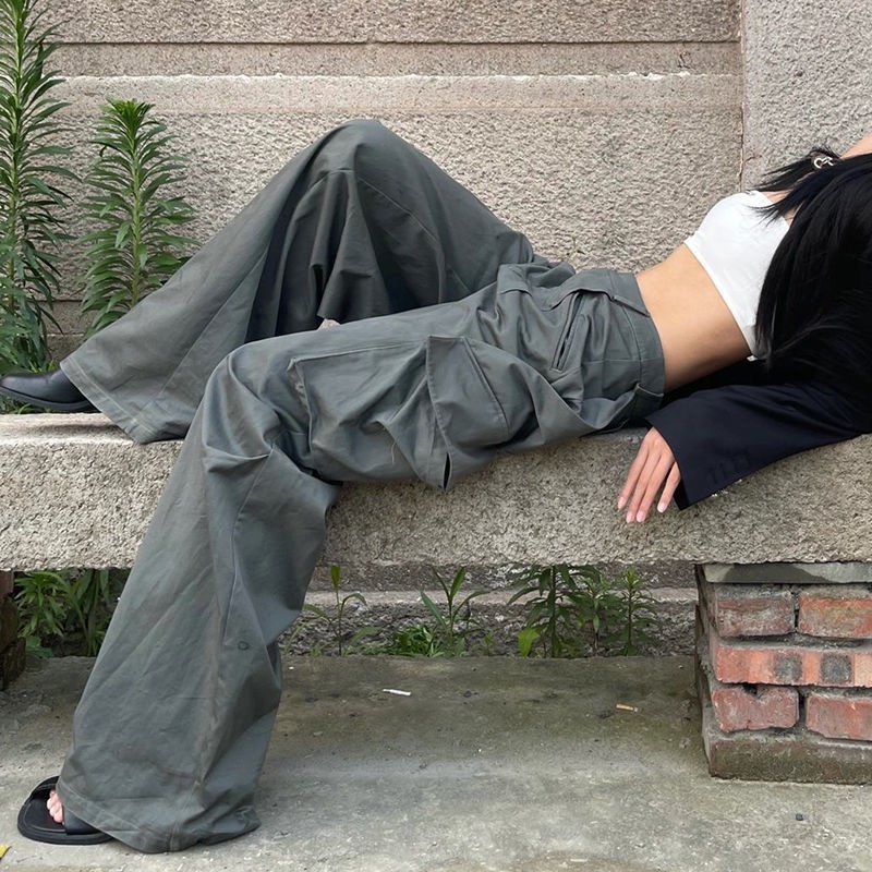 Quần Dài Ống Rộng Lưng Cao Phong Cách Đường Phố Mỹ Chất Lượng Cao Biikpik Mới