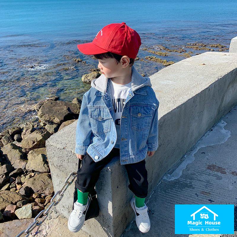 Áo Khoác Denim Có Mũ Trùm Thời Trang Hàn Quốc Mới 2023 Dành Cho Bé Trai