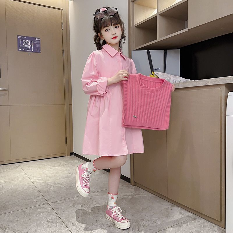 Đầm Sơ Mi Phong Cách Hàn Quốc Cho Bé Gái