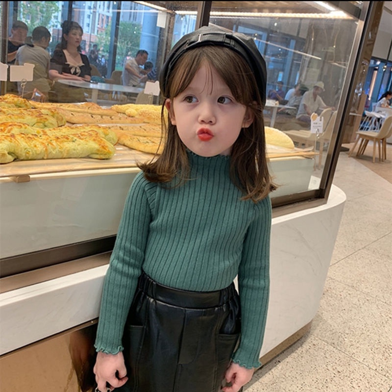 Áo Sweater Dệt Kim Dày Chui Đầu Thời Trang Thu Đông Dễ Phối Đồ Phong Cách Mới Cho Bé Gái