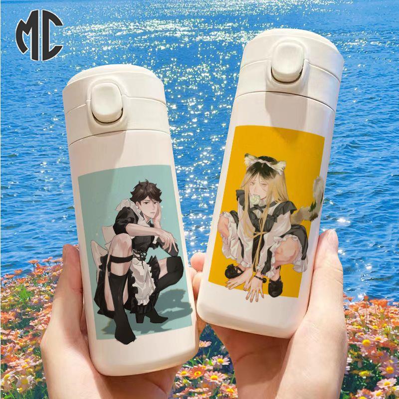 ((mc) Haikyuu shoyo hinata kenma kozume bóng chuyền junior maid anime thermos cup dung tích lớn nhỏ nhẹ di động giá trị cao bình nước bằng thép không gỉ