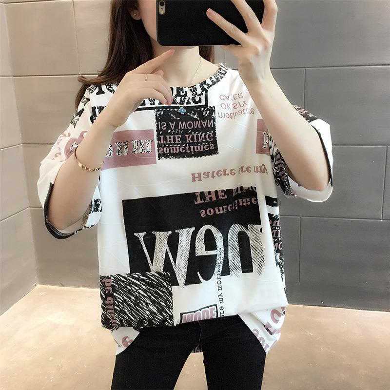 Áo Thun Cotton Tay Ngắn Phong Cách Mới Mùa Hè Che Bụng Béo