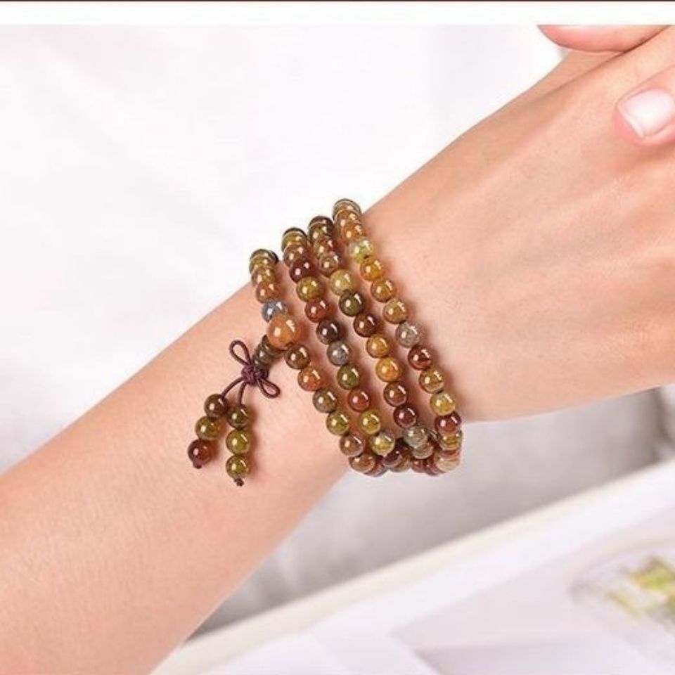 Vòng Tay Chuỗi Hạt Đá Mã Não 108 Hạt Tự Nhiên 3.28 In Họa Tiết Rồng Thời Trang Cho Cặp Đôi