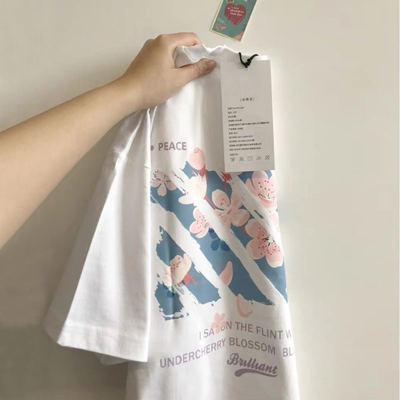 Áo Thun 100% Cotton Tay Ngắn Dáng Rộng In Họa Tiết Phong Cách Hong Kong Cổ Điển Thời Trang Mùa Hè Cho Nam Và Nữ