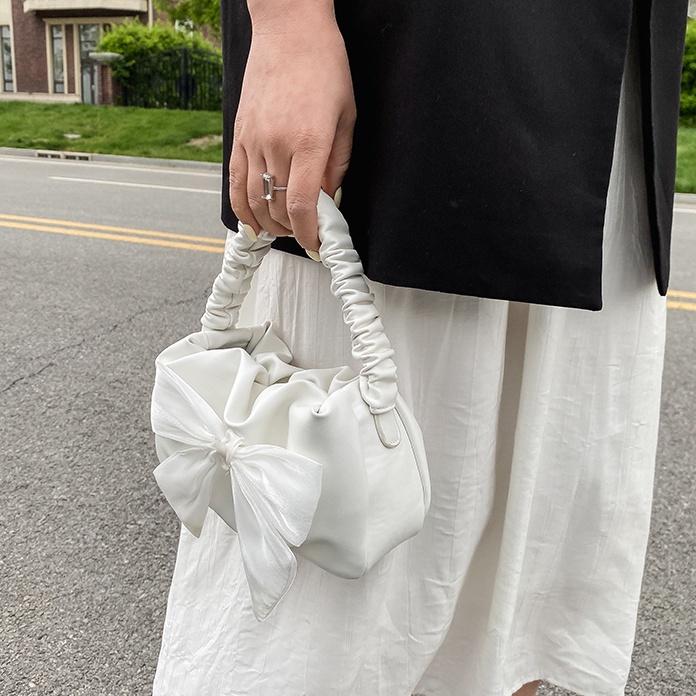 Túi Đeo Chéo Xếp Ly Đính Nơ Phong Cách Mới Hợp Thời Trang Cho Nữ