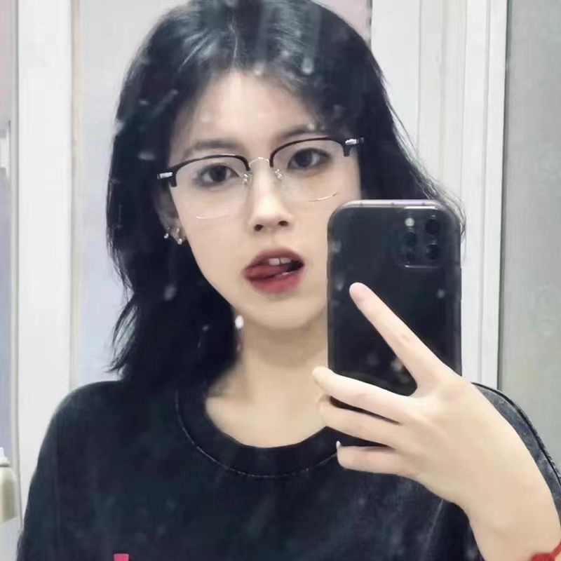 Mắt Kính Nửa Gọng Chống Tia Bức Xạ Siêu Nhẹ Phong Cách retro Thời Trang Cho Nữ