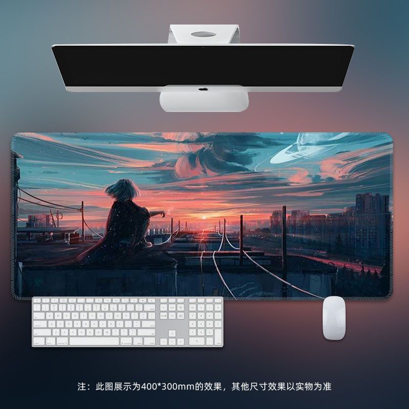 Tấm Lót Chuột Và Bàn Phím Chơi Game Hai Chiều In Hình Vẽ Phong Cảnh Anime