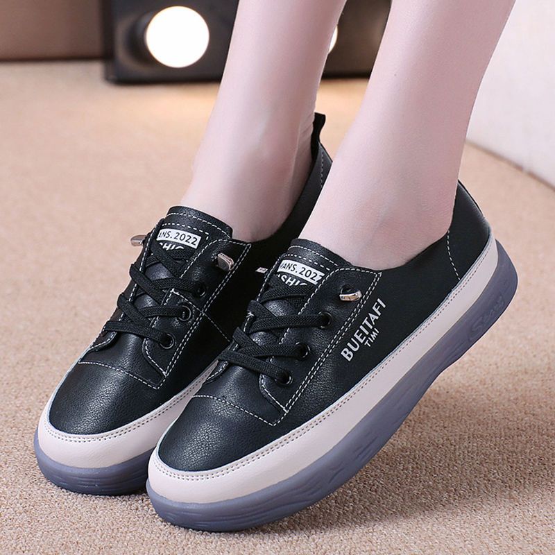 Giày trắng cho phụ nữ mùa xuân và mùa hè mới đế bằng Oxford Giày mềm đế thoải mái và thoáng khí