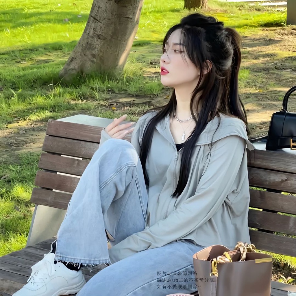 Áo Khoác Chống Nắng Bằng Lụa Lạnh Siêu Mỏng Thoáng Khí Chống Tia Cực Tím Phong Cách Mới Mùa Hè Cho Nữ