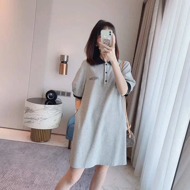 Áo Thun Ngắn Tay Cổ polo Dáng Chữ A In Họa Tiết Mặt Cười Thời Trang Mùa Hè Hàng Mới Dành Cho Bạn Nữ