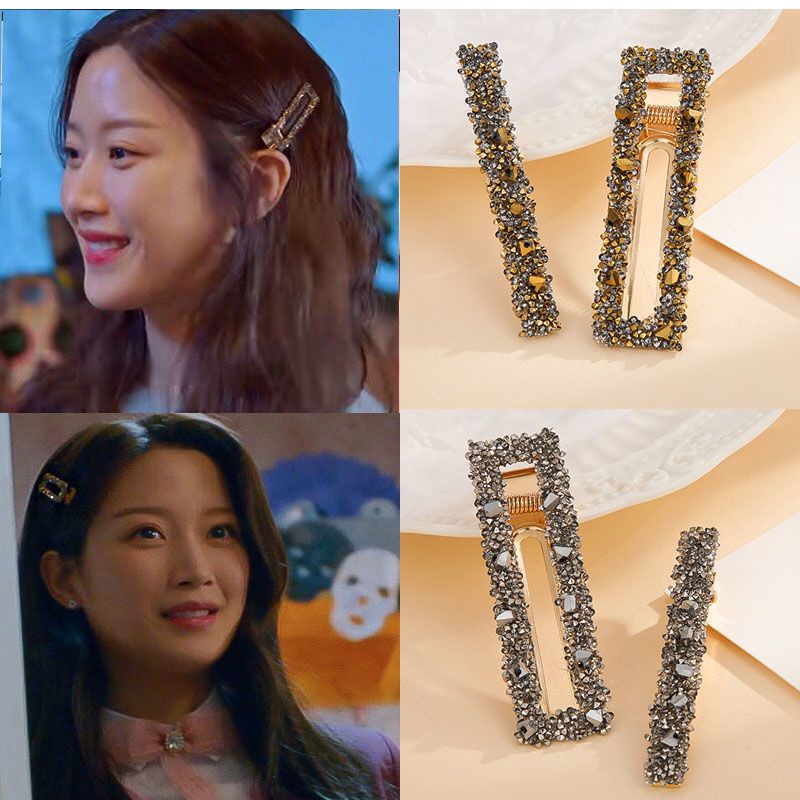 Xiao Xiangfeng Kẹp Tóc Đính Kim Cương Lấp Lánh Phong Cách Nữ Thần Hàn Quốc Wen Jiaying Celebrities