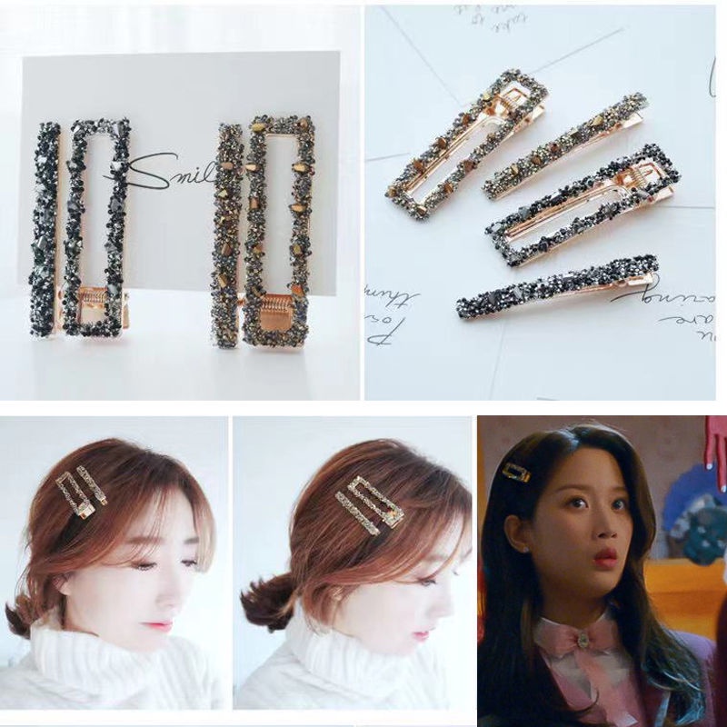 Xiao Xiangfeng Kẹp Tóc Đính Kim Cương Lấp Lánh Phong Cách Nữ Thần Hàn Quốc Wen Jiaying Celebrities