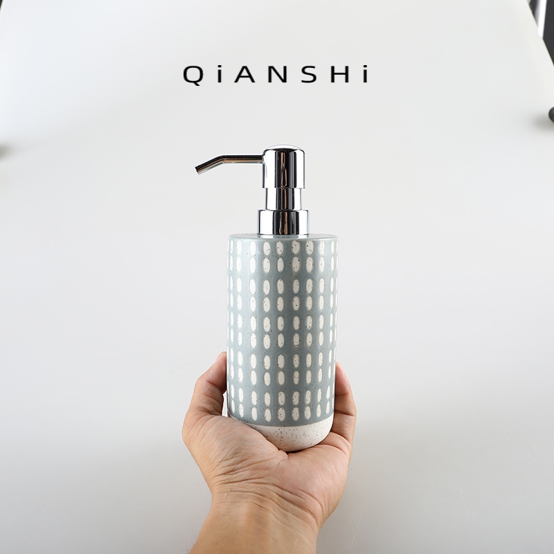 Bình Gốm Sứ Dạng Nhấn Đựng Nước Rửa Tay Trang Trí Phòng Tắm Mô Hình Sang Trọng