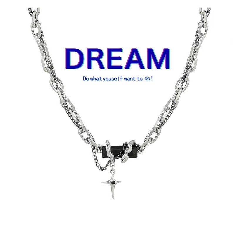 Vòng cổ Đá Quý Đen Nhiều Lớp Thời Trang 2022 Cho Nam Và Nữ