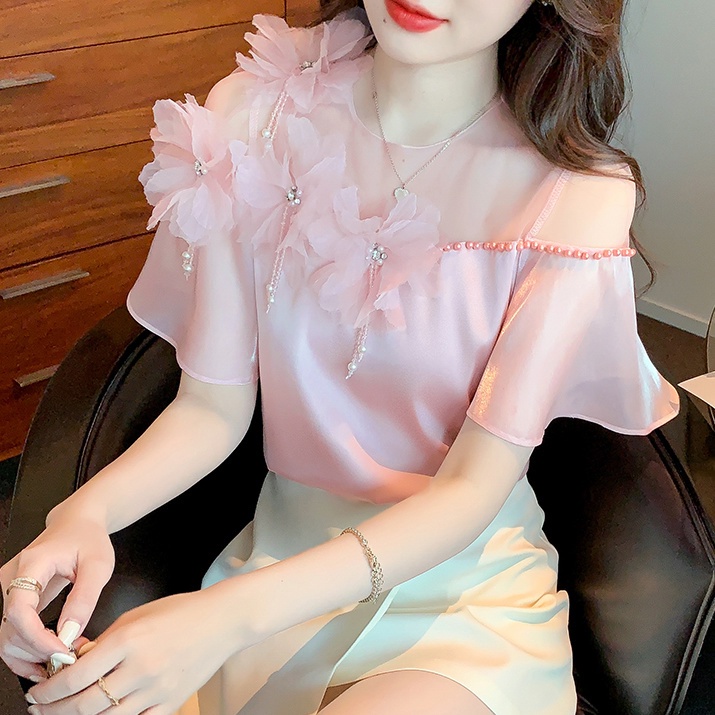 Áo Thun Tay Ngắn Phối Lưới Mỏng Thời Trang Mùa Hè Cho Nữ