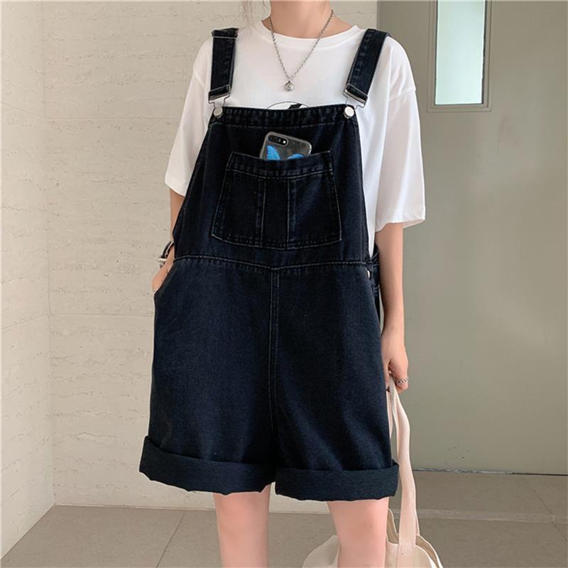Quần Yếm Denim Mỏng Ống Rộng Phong Cách Hàn Quốc Cổ Điển Kiểu Mới 2023 Cho Nữ