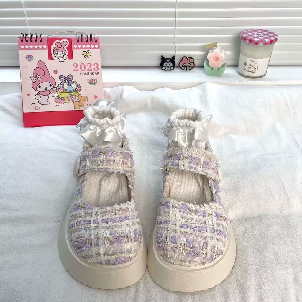 Giày Mary Jane Nhật Bản Đế Dày Tăng Chiều Cao Thời Trang Mùa Xuân 2023 Cho Nữ