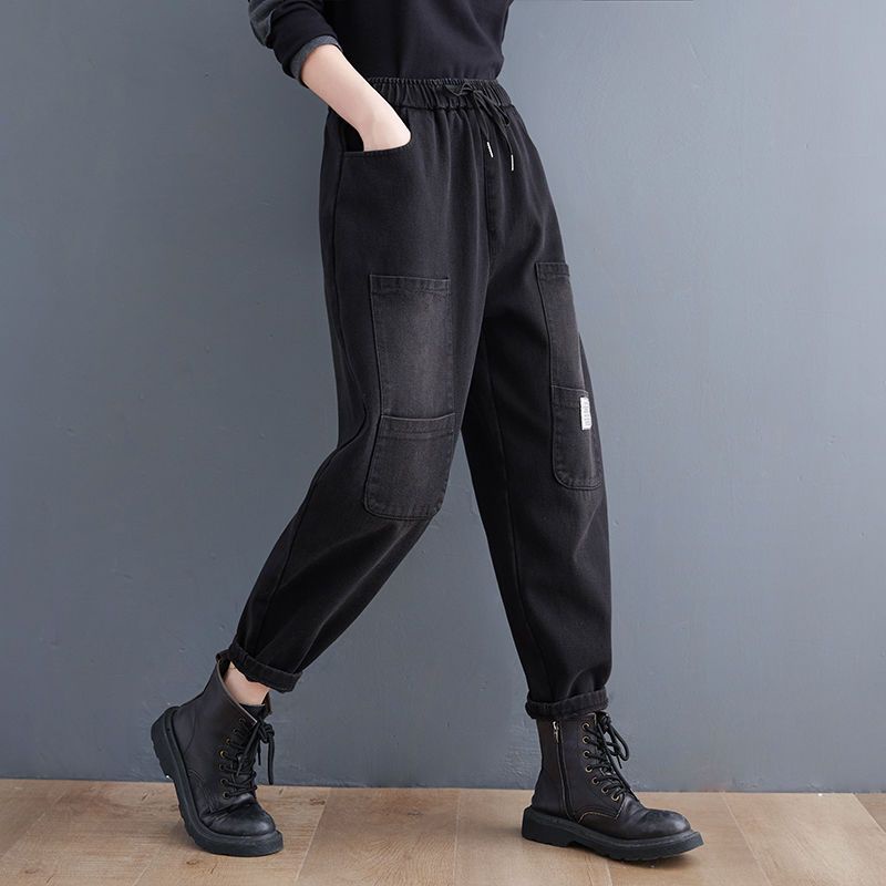Quần Baggy Jeans Lưng Thun Dáng Rộng Phong Cách Mới Cho Nữ