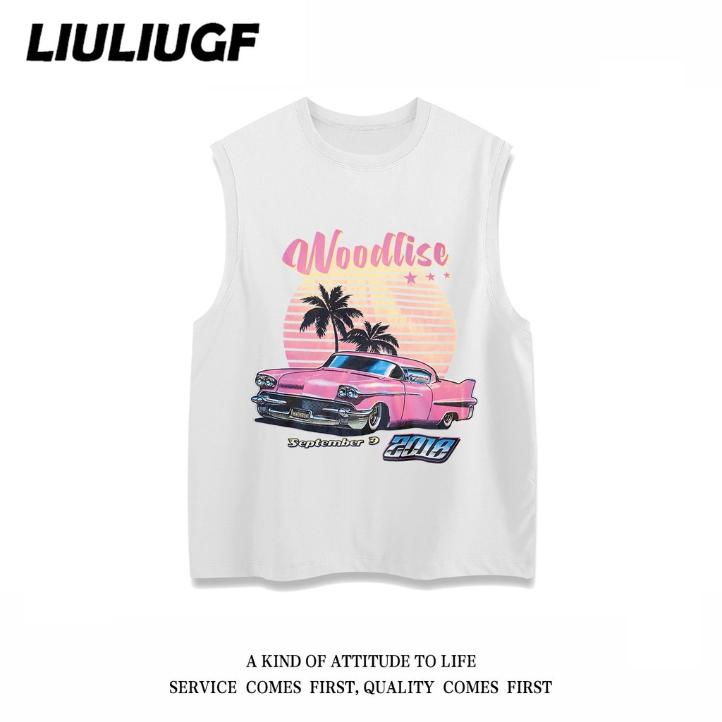 Áo Thun Thể Thao Không Tay oversize In Họa Tiết Đường Phố Phương Tây Mỹ Thời Trang Mùa Hè Cho Nam / Búp Bê Barbiecore