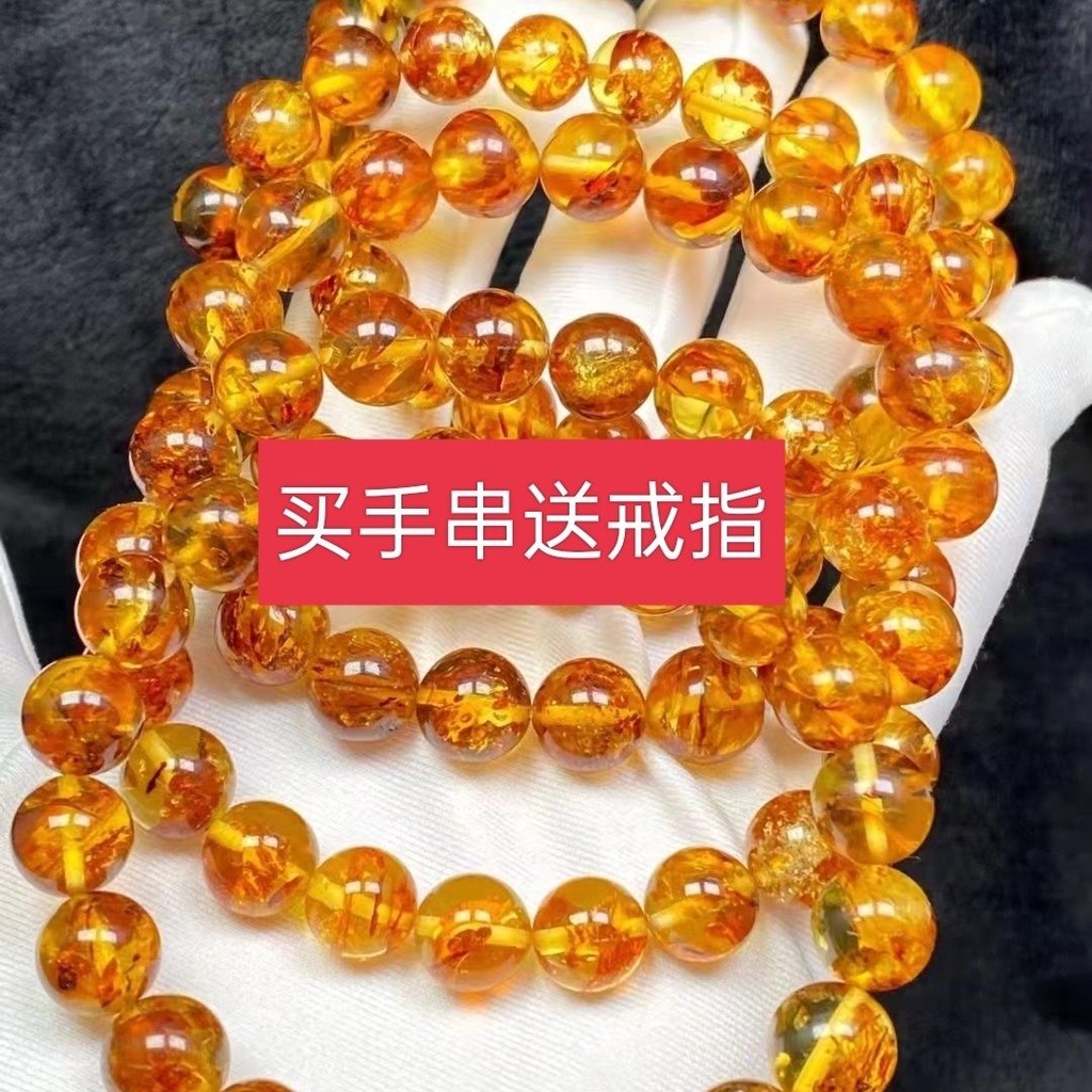 Vòng Tay Hoa Hổ Phách Tự Nhiên 6.3