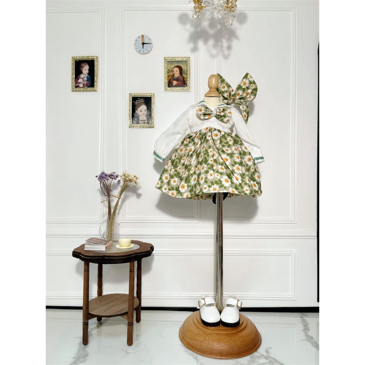 Đầm Hoa Màu Xanh Lá 6 Điểm 30cm bjd 1: 6SD 6 Điểm Cho Bé Gái 30cm Tỉ Lệ 1: 6SD Áo Thun Tay Ngắn 6.8.8Cm Thời Trang Cho Bé