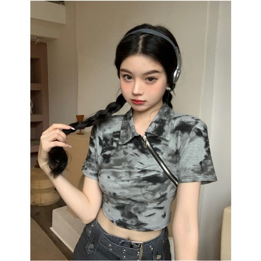 Áo Thun Polo Ngắn Tay Ôm Dáng Xinh Xắn Theo Phong Cách Hàn Quốc Dành Cho Nữ