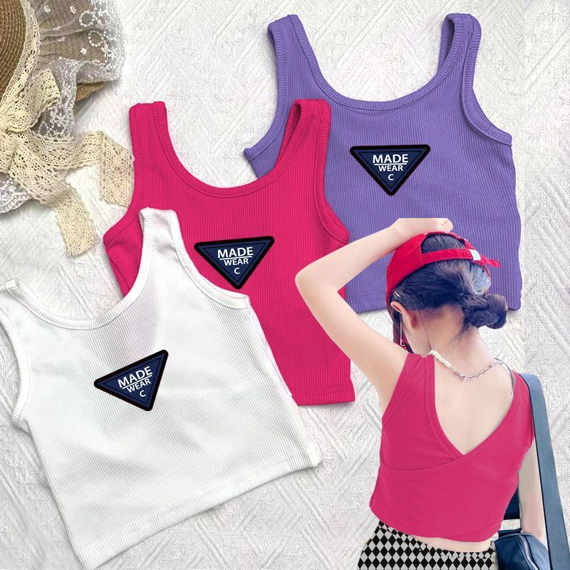 Áo Thun Không Tay Dáng Ngắn Phong Cách Công Chúa Thời Trang Mùa Hè 2023 Cho Bé Gái