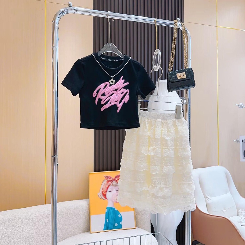 Hàng Mới Về Áo Thun Tay Ngắn In Chữ Thời Trang 2023 Dành Cho Bé Gái