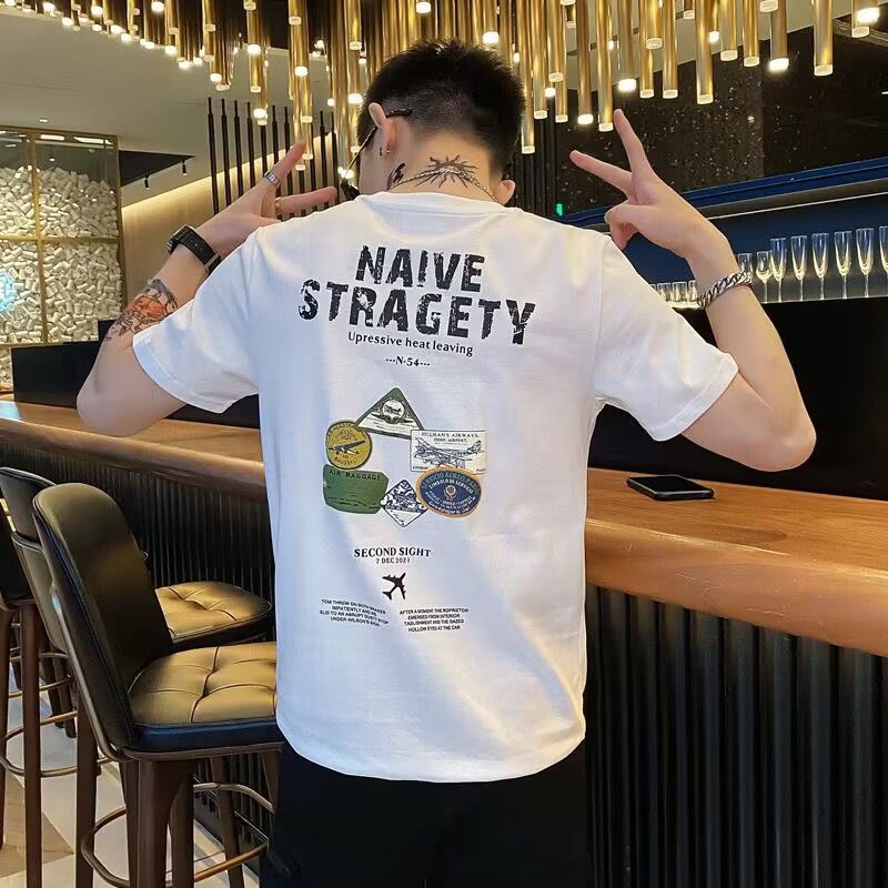 Áo Thun Tay Ngắn Cổ Tròn Chất Liệu 20% Cotton Thời Trang Mùa Hè Cho Nam