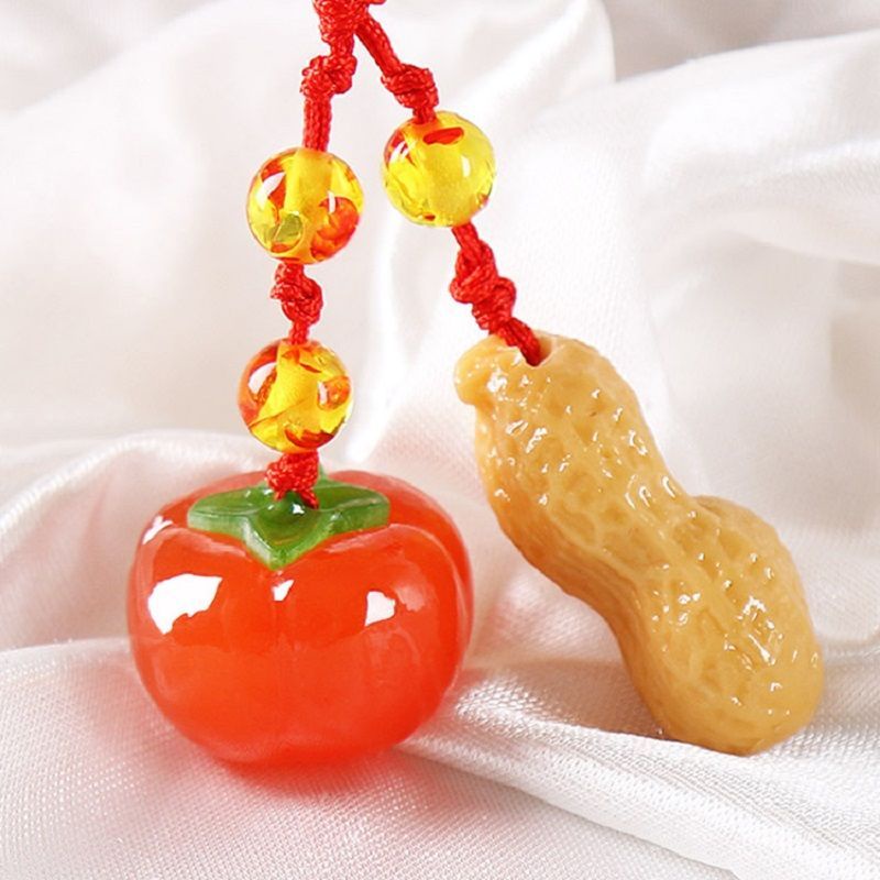 Dây Treo Điện Thoại / Móc Khóa Hình Hạt Đậu Phộng Persimmon Đẹp Mắt