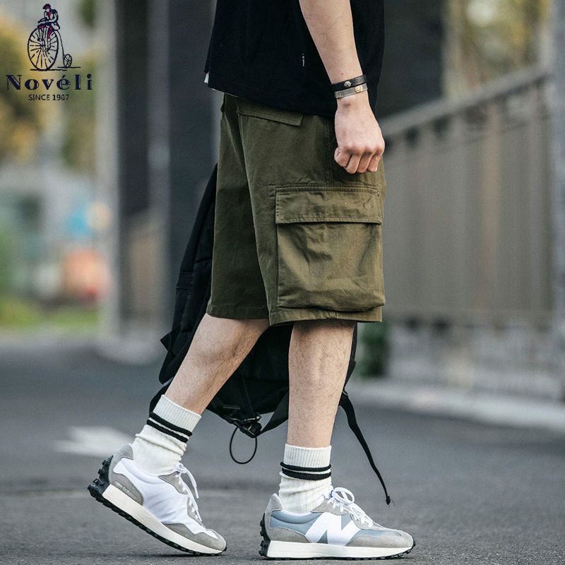 Quần Short Kaki 5 Tấc Ống Rộng Phong Cách Nhật Bản Thời Trang Mùa Hè Cho Nam