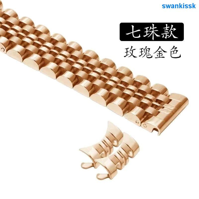 Dây Đồng Hồ Đeo Tay Bằng Thép Không Gỉ Màu Đen Trơn Đính Kim Cương Dành Cho Nam Nữ 20 0705