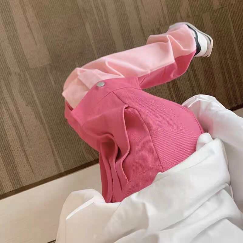 Quần Yếm Dài Ống Rộng Lưng Cao Màu Hồng Thời Trang Xuân Hè Phong Cách Mới Cho Nữ